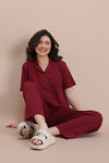 Zivame Knit Cotton Loungewear Set - New Maroon — thumbnail 4